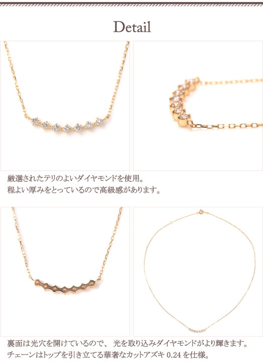 楽天市場】ダイヤモンド ライン ネックレス 0.23ct K10 10金 10K K18 