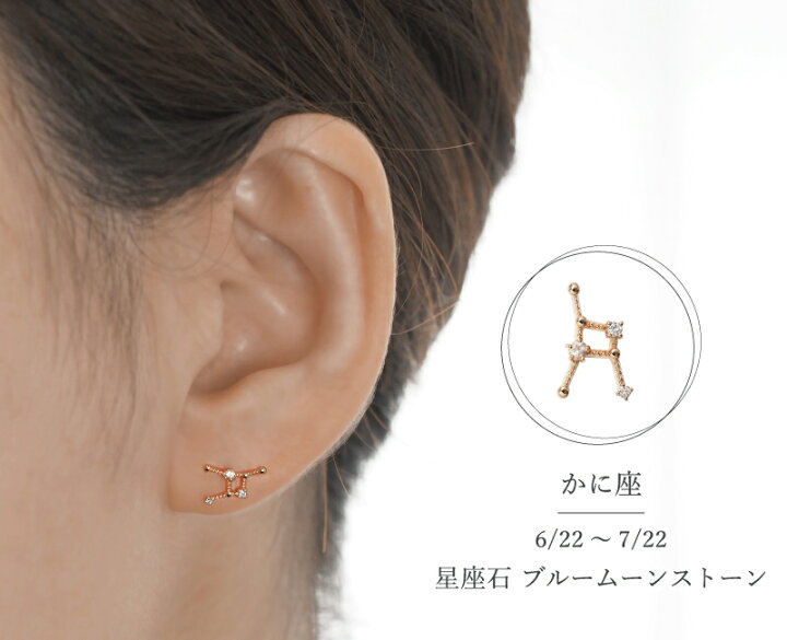 楽天市場】誕生石 星座 十二星座 星 ピアス スタッド ハーフ 片方 片耳 
