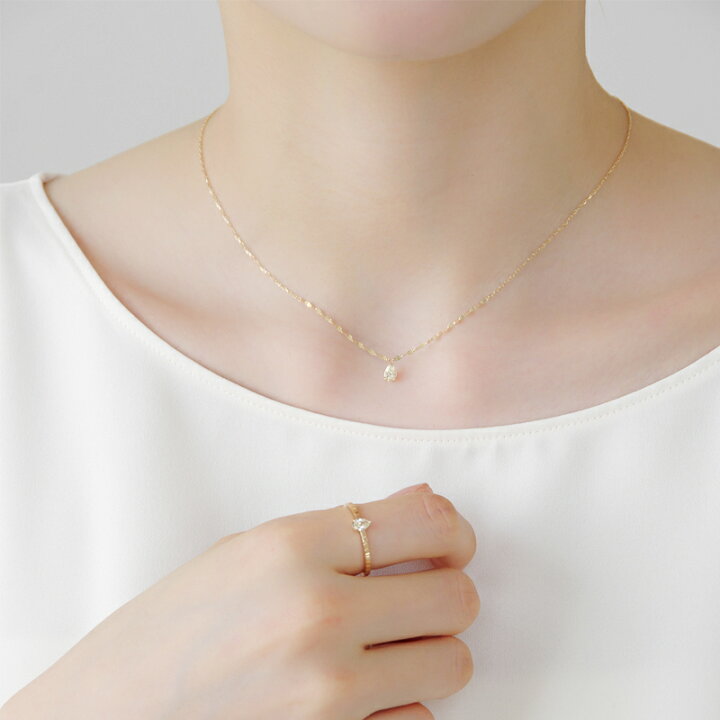 楽天市場】OUCA オウカ ネックレス ダイヤモンド 0.12ct ペアシェイプ 