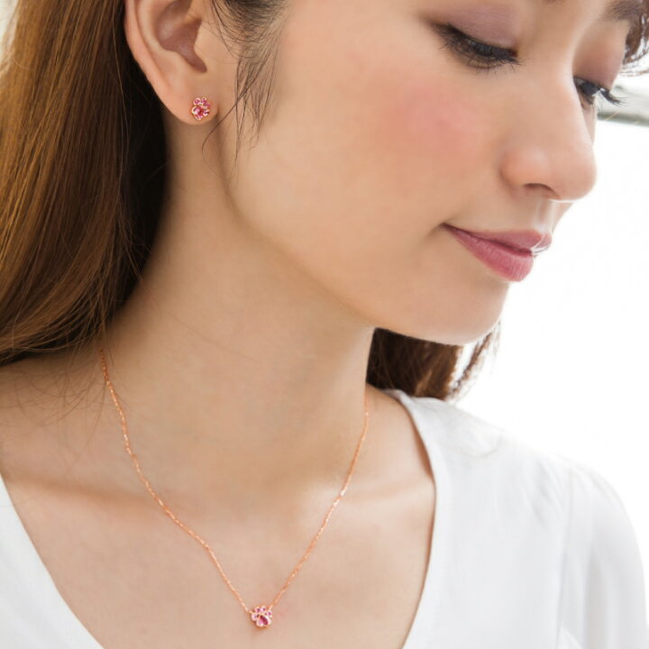楽天市場】【9/24値上げ対象】 猫 肉球 スタッド ピアス 18金 K18 18K 
