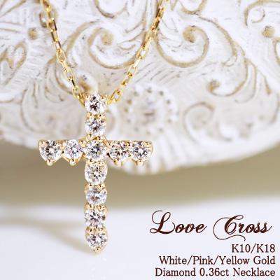 楽天市場】ダイヤモンド 0.36ct クロス ネックレス “Love Cross