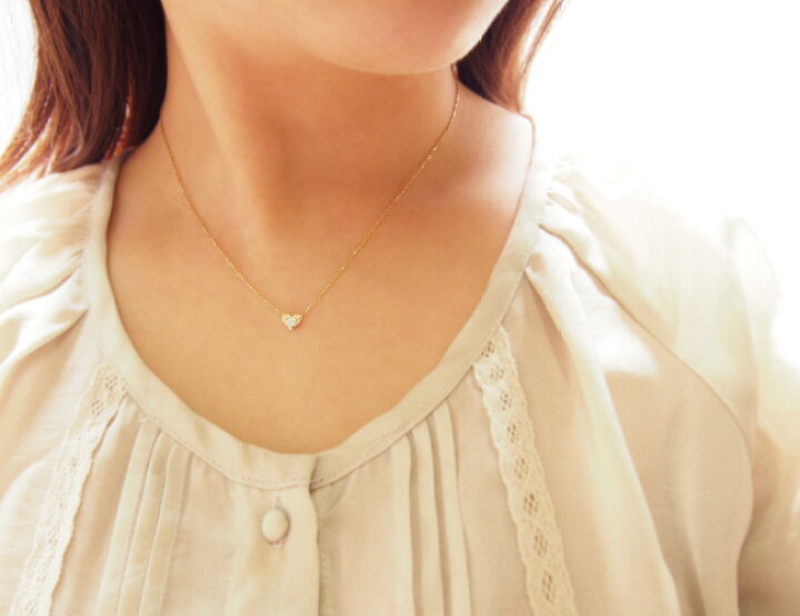 楽天市場】ダイヤモンド SIクラス 0.10ct ハート ネックレス Pure 