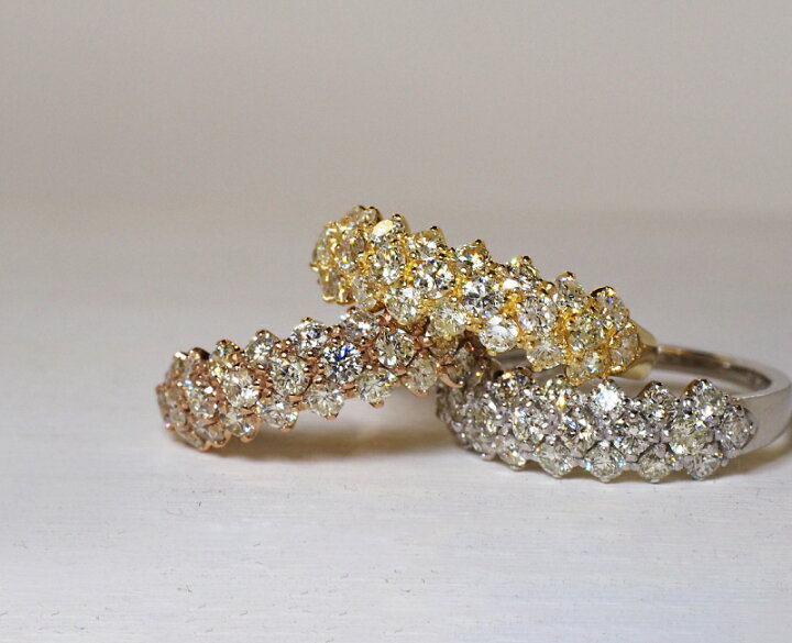 楽天市場】ダイヤモンド 1.00ct パヴェ リング 指輪 18金 18K K18 