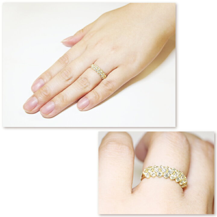 楽天市場】ダイヤモンド 1.00ct パヴェ リング 指輪 18金 18K K18 