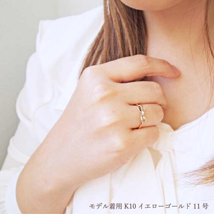 楽天市場】ダイヤモンド レース リボン リング 指輪 18金 18K K18 10金 