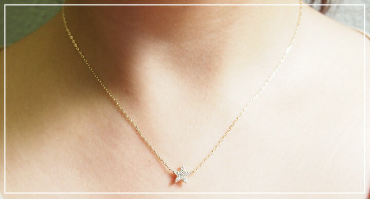 楽天市場】ダイヤモンド スター ネックレス 0.1ct Rock Star 10金 10K  