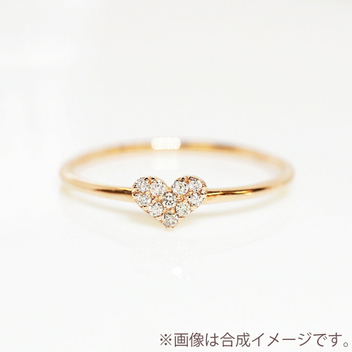 楽天市場】ダイヤモンド 0.06ct ハート パヴェリング Little Heart 18  