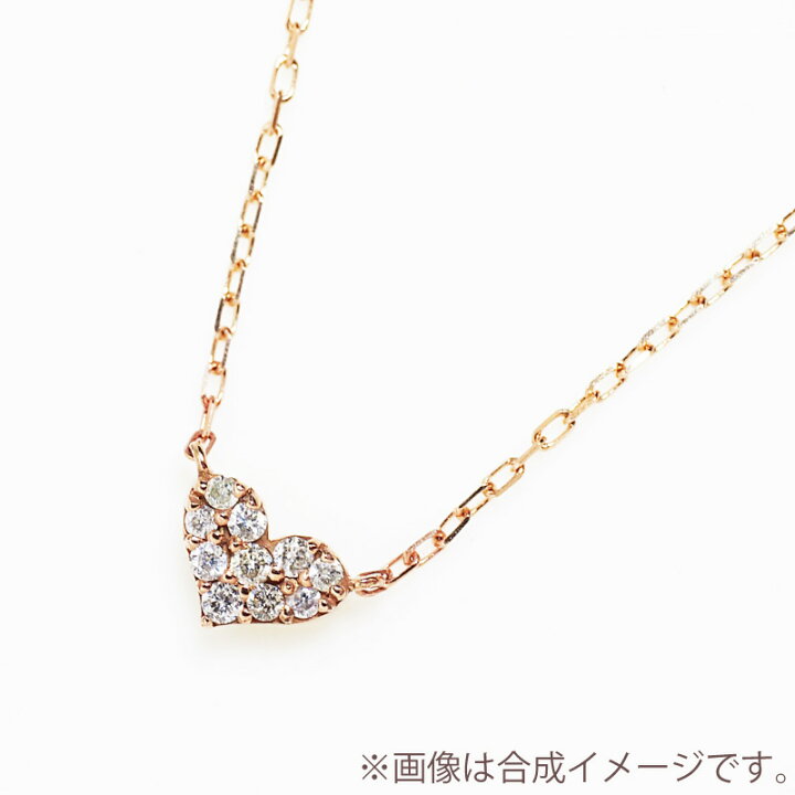 楽天市場】ダイヤモンド ルビー ハート パヴェ ネックレス ダイヤ 0.06 