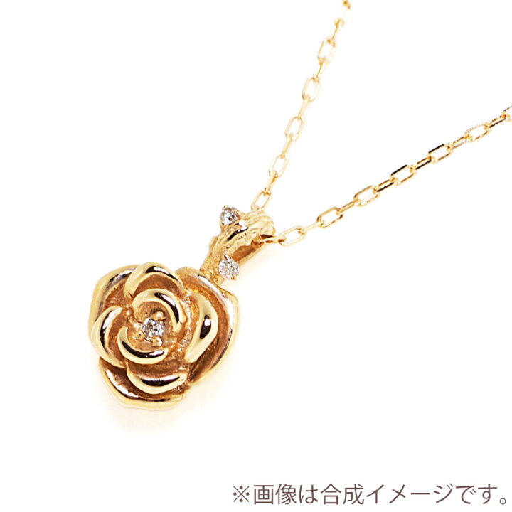 楽天市場】ダイヤモンド 0.02ct ネックレス 薔薇 ローズ ばら 18金 18K 