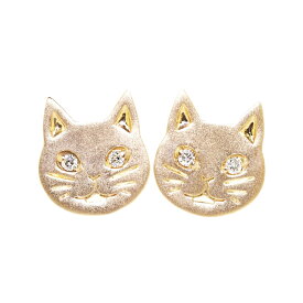 猫 ダイヤモンド 0.02ct フレーメン ピアス あす楽 18金 K18 18K 10金 K10 10K | 天然石 レディース 女性 誕生日 記念日 プレゼント ギフト ネコ ねこ ホワイトゴールド イエローゴールド ダイヤ アクセサリー スタッド 猫モチーフ 金属アレルギー 安心 対応 222