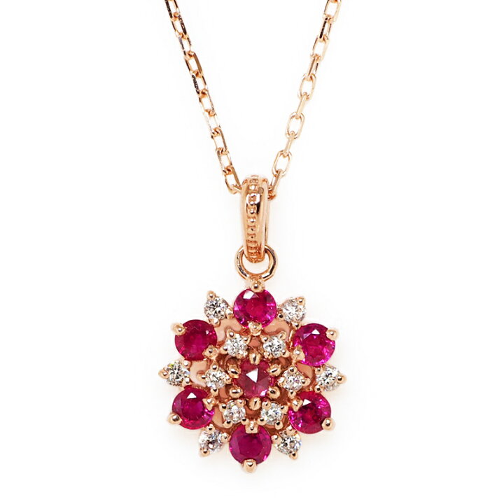 楽天市場】ルビー ダイヤモンド 0.07ct ネックレス K18 18金 18K K10 