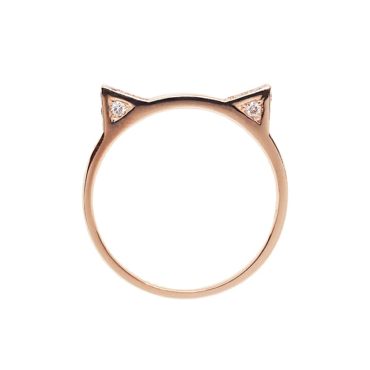 楽天市場】猫 ダイヤモンド 0.09ct 猫耳 リング 指輪 18金 K18 18K 10 