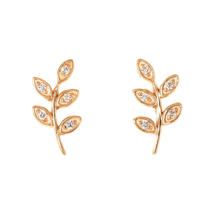 楽天市場】ダイヤモンド リーフ スタッド ピアス ハーフ 片耳 0.02ct 