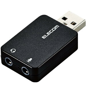 �G���R�� USB�I�[�f�B�I�ϊ��A�_�v�^ ��3.5mm USB to �X�e���I�~�j�W���b�N 3�� 4�� �Ή� �m�C�Y���� ���}���^�C�v �u���b�N USB-AADC01BK