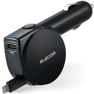 �G���R�� �J�[�`���[�W���[ �V�K�[�\�P�b�g 24W Lightn ing�P�[�u����� ���C�g�j���O 90cm USB-A ×1 �y i Phone 13 / 12 / SE (��2����) �Ή� �z �u���b�N MPA-CCL04BK