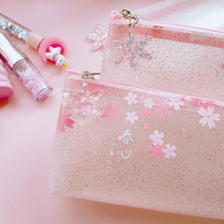 楽天市場】クリア桜ペンケース 全4種 筆箱 ペンケース おしゃれ 筆箱 小物入れ 文房具 レディース 男女兼用 シンプルタイプ かわいい きれい 透明 キラキラ キラリと輝くクリア : sweetステーショナリー