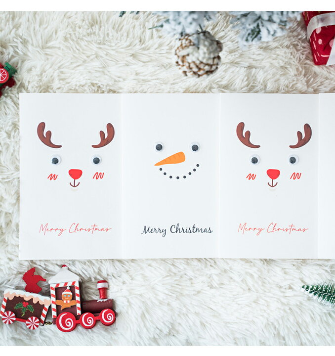 楽天市場 クリスマスカード 立体 おしゃれ 送料無料 3d クリスマス カードハガキ グリーティングカード 4デザイン 全16種 メッセージカード ハガキサイズ 寄せ書き ギフト リボン 白 スタンド サンタ かわいい シンプル 手紙 文房具 カード プレゼント 贈り物 Christmas