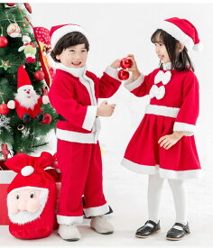 【即納】サンタクロース 衣装 子供 コスチューム クリスマス サンタ コスプレ キッズ 男の子 サンタ衣装 子ども 女の子 140cm クリスマスコスプレ 100センチ サンタコス 長袖 クリスマスコス サンタさん サンタ 仮装 幼児 クリスマス衣装 子供服 帽子付き