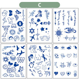【6枚セット】タトゥーシール 2週間消えない 長持ち 入れ墨 シール