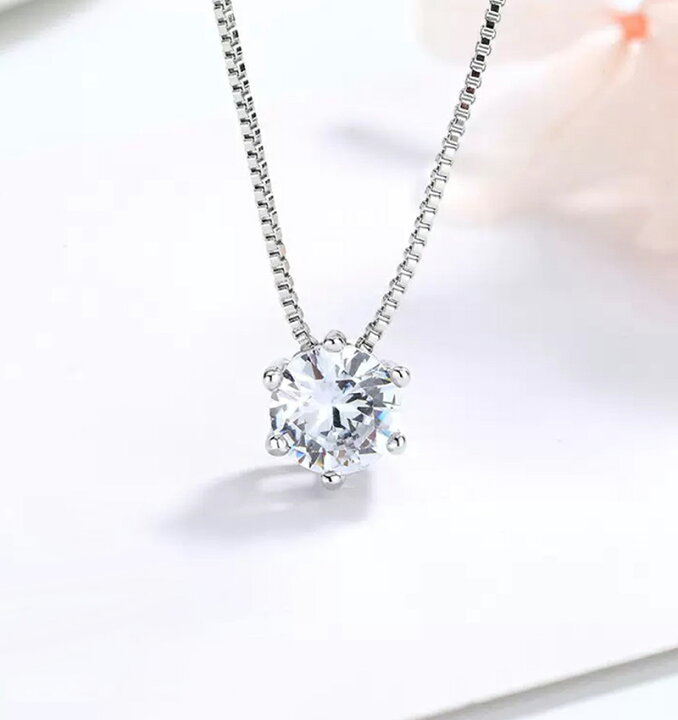 楽天市場】一粒ジルコニア ネックレス ピアス 2点セット 6本爪 