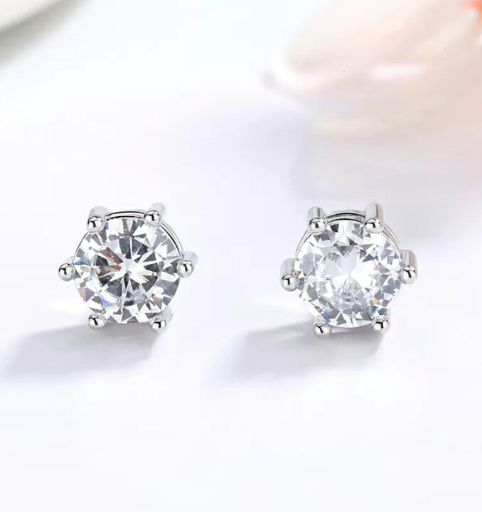 楽天市場】一粒ジルコニア ネックレス ピアス 2点セット 6本爪 
