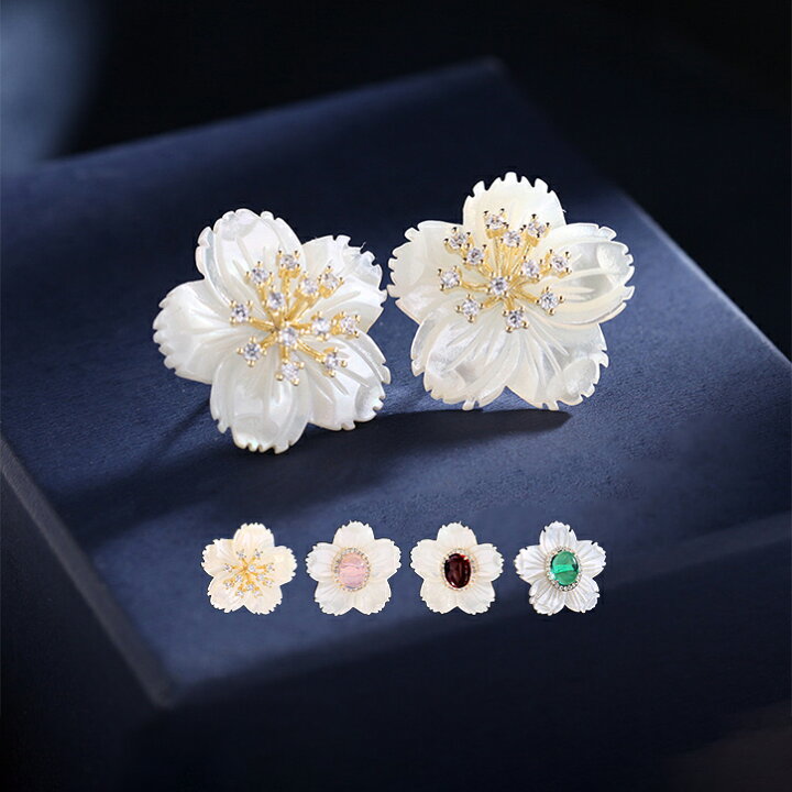 楽天市場】桜 花 ピアス 両耳用 14KGP シルバー925 桜ピアス マザー 