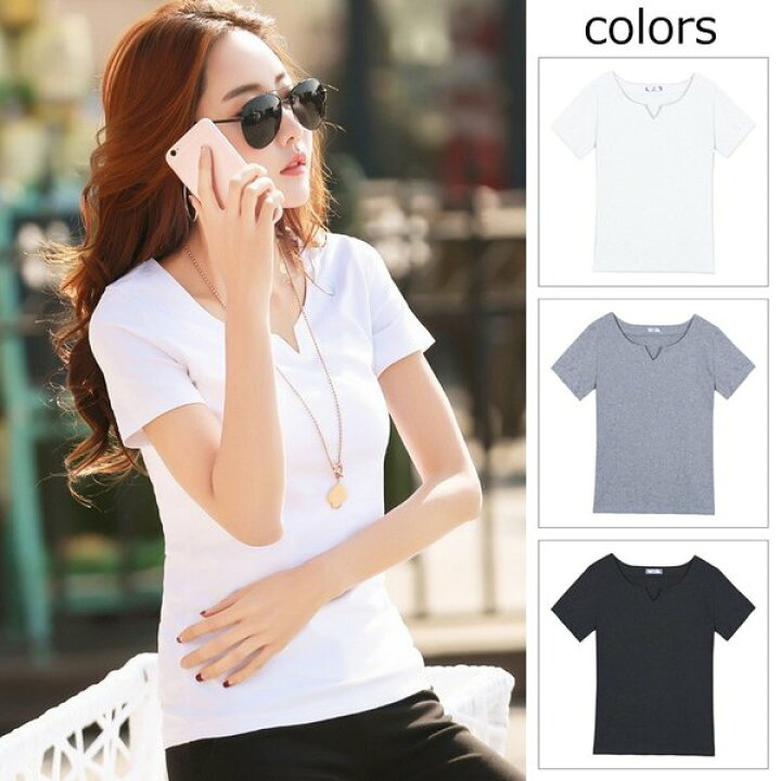 楽天市場 半袖tシャツ レディース ヘンリーネック 女性 トップス S M L Ll 3l 4l 3色 フォーマル カジュアル Sweetsweet Shop