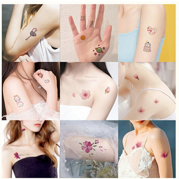 楽天市場 450種 30枚セット タトゥーシール ワンポイント 花 文字 薔薇 カラー 白黒 ボディステッカー ファッションシール ボディーシール ボディーペイント かわいい おしゃれ 植物 動物 シンプル イベント 大人 子ども カラフル レインボ リアルタトゥーシール