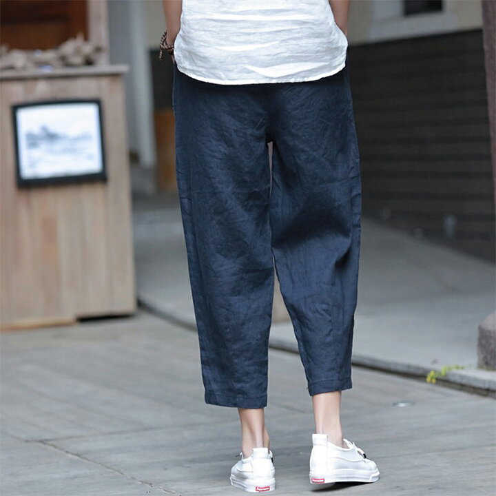 楽天市場】綿麻 パンツ クロップドパンツ 9分丈 7分丈 リネン 
