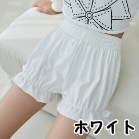 綿100% フリル裾 スパッツ キッズ 3分丈 サイドリボン 女の子スパッツ 夏 女の子 オーバーパンツ 子供 下着 インナーウエア 女子服 ジュニア こどもファッション ショーツ かわいい リボン フリル