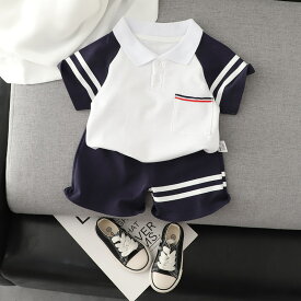 待望の再入荷☆子供上下セットアップ　コットン90％半袖パンツ2点セット　子供服　通園着　男の子半袖　120cm 110cm 100cm 90cm 80cm 2歳からベビー服キッズセットベビーTシャツ可愛い夏服　幼児キッズセットアップ　短ズボン　短パンツ半袖ポロシャツショートパンツ
