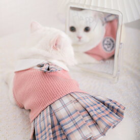 ペットの服 キャットウェア ドッグウエア かわいい 猫 小型犬 ねこ ネコ 子猫 子犬 仔猫 2色 ピンク グリーン サイズS‐2XL 映え写真 ペット 保護 猫服 ペット服 犬服 防寒 傷舐め防止 猫用洋服 小型犬用洋服