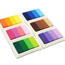 スタンプ台 グラデーションカラー　6色 単品売り インク カラー 布用 コットン 木 紙用 インク スタンプ台 スタンプパッド