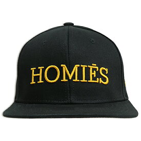 フラット バイザー キャップ HOMIES ブラック AC-CP-SM164-01