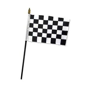 4x6 in �X�e�B�b�N �t���b�O Black & White Checkered FI-F-DF-CHBLACKWHITE
