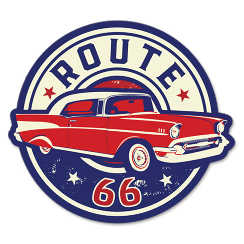Rt 66 ROUTE シール デカール グッズ 雑貨 USA Classic Route 66-SP-ST-706 ラージ ルート 新着 ステッカー 直輸入 RT 激安通販販売