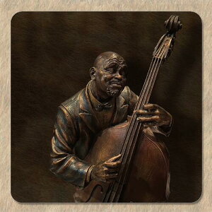 【SAKEマット】 JAZZ ベース 酒グッズ 吸水性があり複数の酒器や冷やしたボトルが置ける大型コースター 柔らかめのマウスパッドに似た素材