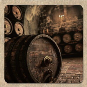 【SAKEマット】 ワイン バレル 酒グッズ 吸水性があり複数の酒器や冷やしたボトルが置ける大型コースター 柔らかめのマウスパッドに似た素材