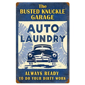 スティール サイン （スチール サイン） Busted Knuckle Auto Laundry BUST-002.