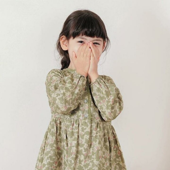 楽天市場】子供 ワンピース 長袖 総柄 リバティ ワンピース 植物 小花  