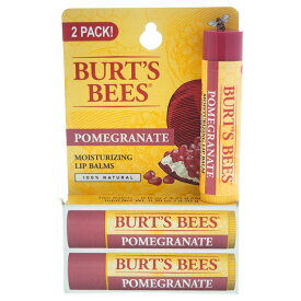 【正規品】【送料無料】 Burts Beesレッドポメグラネイトハイドレ`ティングリップバ`ム 2本セット2x4ml