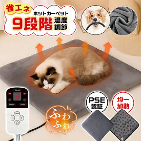 ★即納★ ＼2026年最新モデル／ ホットカーペット ペット用 ヒーターマット 犬 猫 タイマー 温度調節 電気毛布 洗えるカバー ペットベッド ふわふわ 温かい 過熱保護 加熱パッド カバー付き 冷え対策 防水 防寒 中小型 秋 冬 寒さ対策 暖房器具 省エネ 撥水 防塵 暖かい