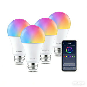 SwitchBot LED�d�� �X�}�[�g���C�g�X�}�[�g�z�[�� �X�}�[�g�d�� E26 �������F �L�z�� 800lm 60W�`���� �d���F�E�����F�Ή� RGBCW�}���`�J���[ 1600���F �ԐڏƖ�