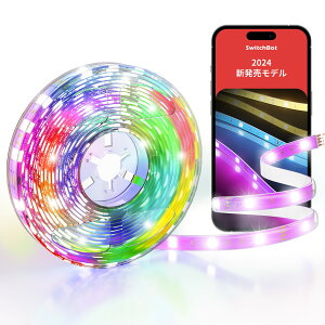 yifzSwitchBot LED e[vCg2 Alexa ԐڏƖ - SMD5050 Px RGB 1600F }`J[ F Wi-FiEBluetooth 5m ؒf\ PUR[eBO nEB NX}X p[eB[ 