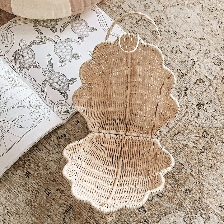 Macon ラタン スカラップシェルバッグ 貝殻 シェル型 カフェインテリア 韓国雑貨 Handmade Rattan Scallop Shell Bag 品質が完璧