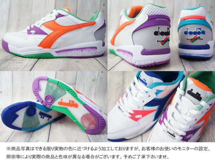 楽天市場 あす楽 送料無料 ディアドラ Diadora メンズ スニーカー Rebound Ace6868 ホワイト バーミリオンオレンジ 0006 ホワイト レザースニーカー 天然皮革 Evid2 シューマートワールド