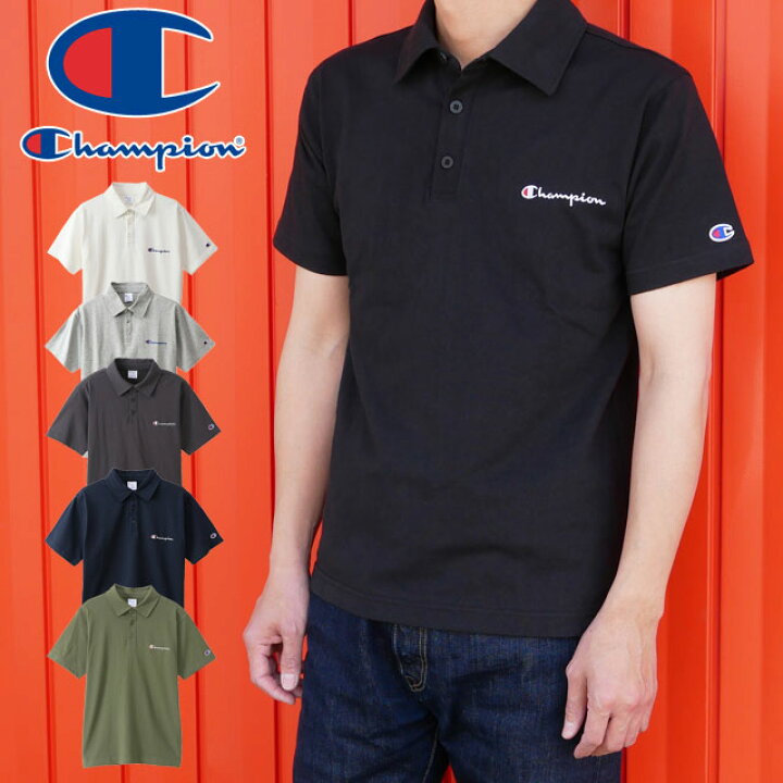 【メール便送料無料】チャンピオン Champion メンズ C3-P306 ベーシック ポロシャツ 半袖 襟付き トップス ウェア アメカジ シンプル コットン ブラック ホワイト グレー 黒 白 灰 evid8 |2 シューマートワールド Champion チャンピオン ポロシャツ メンズ 半袖ポロ ワンポイント ベーシック 綿 トップス 正規品 C3-X355