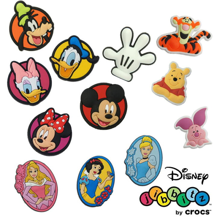 楽天市場 クロックス キッズ レディース メンズ ディズニー ジビッツ ミッキー フレンズ くまのプーさん プリンセス ミッキー ミニー デイジー ドナルド グーフィ プーさん ティガー ピグレット オーロラ姫 シンデレラ 白雪姫 ラバークロッグ プレゼント あす楽 Evid