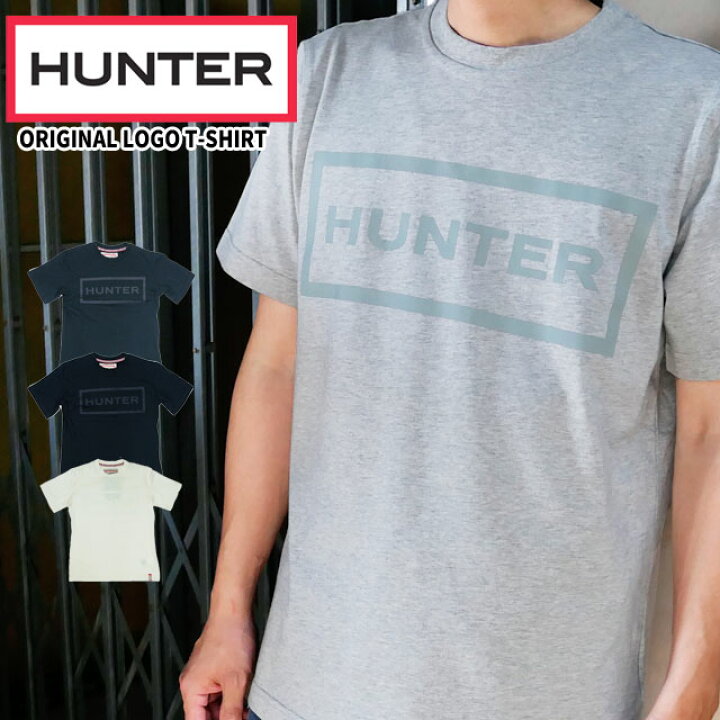 楽天市場 あす楽 送料無料 ハンター Hunter オリジナル ロゴ Tシャツ メンズ Mrj4067jas 半袖 トップス カットソー 綿 コットン100 ラウンドネック 丸首 ブラック ホワイト ネイビー Evid 5 シューマートワールド