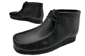 クラークス Clarks メンズ ワラビーブーツ ショートブーツ カジュアルシューズ クレープソール レザー 26155512 ブラック Black Leather 黒 送料無料 あす楽 evid